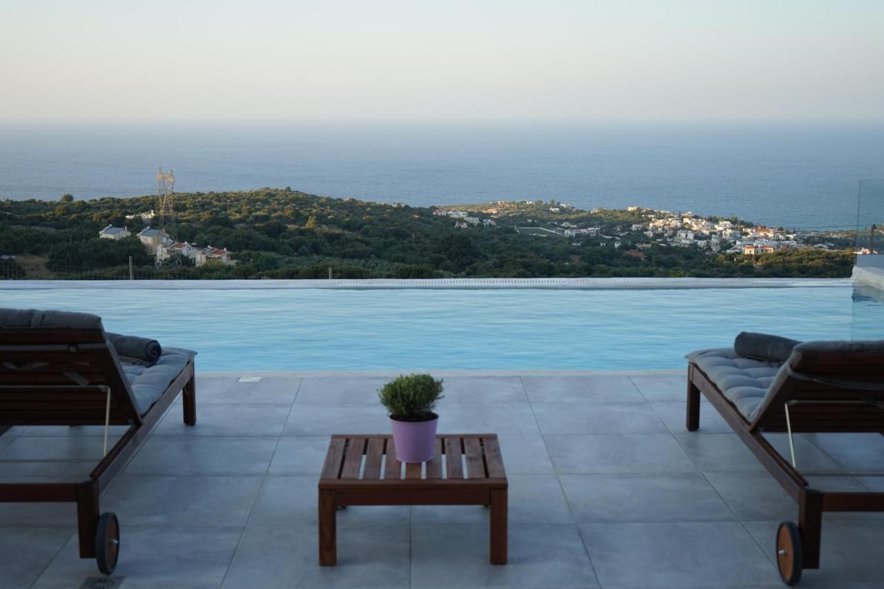 Eva Villas West With Infinity Pool & And Panoramic Sea View Gerani  Exterior photo